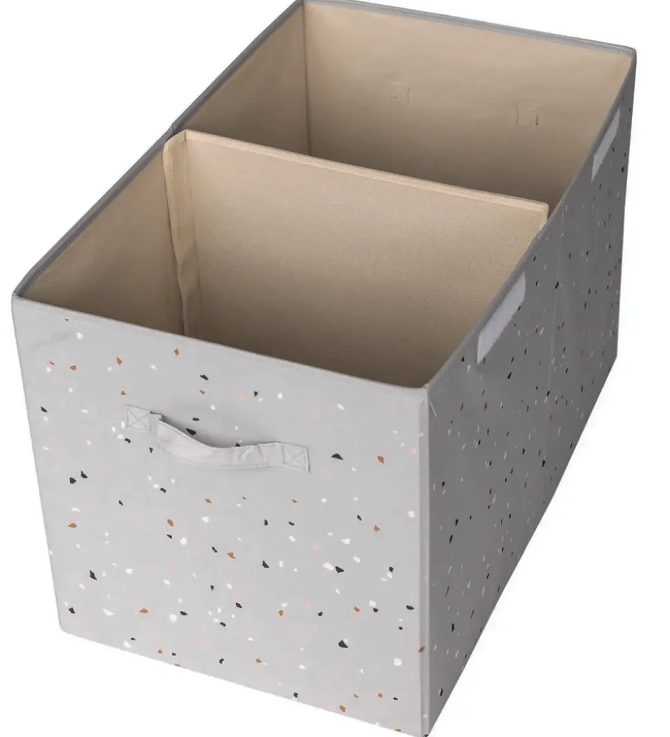 3 Sprouts Opbevaringskasse m. Låg - 63x38x39 cm - Terrazzo/Lyseg
