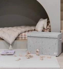 3 Sprouts Opbevaringskasse m. Låg - 63x38x39 cm - Terrazzo/Lyseg