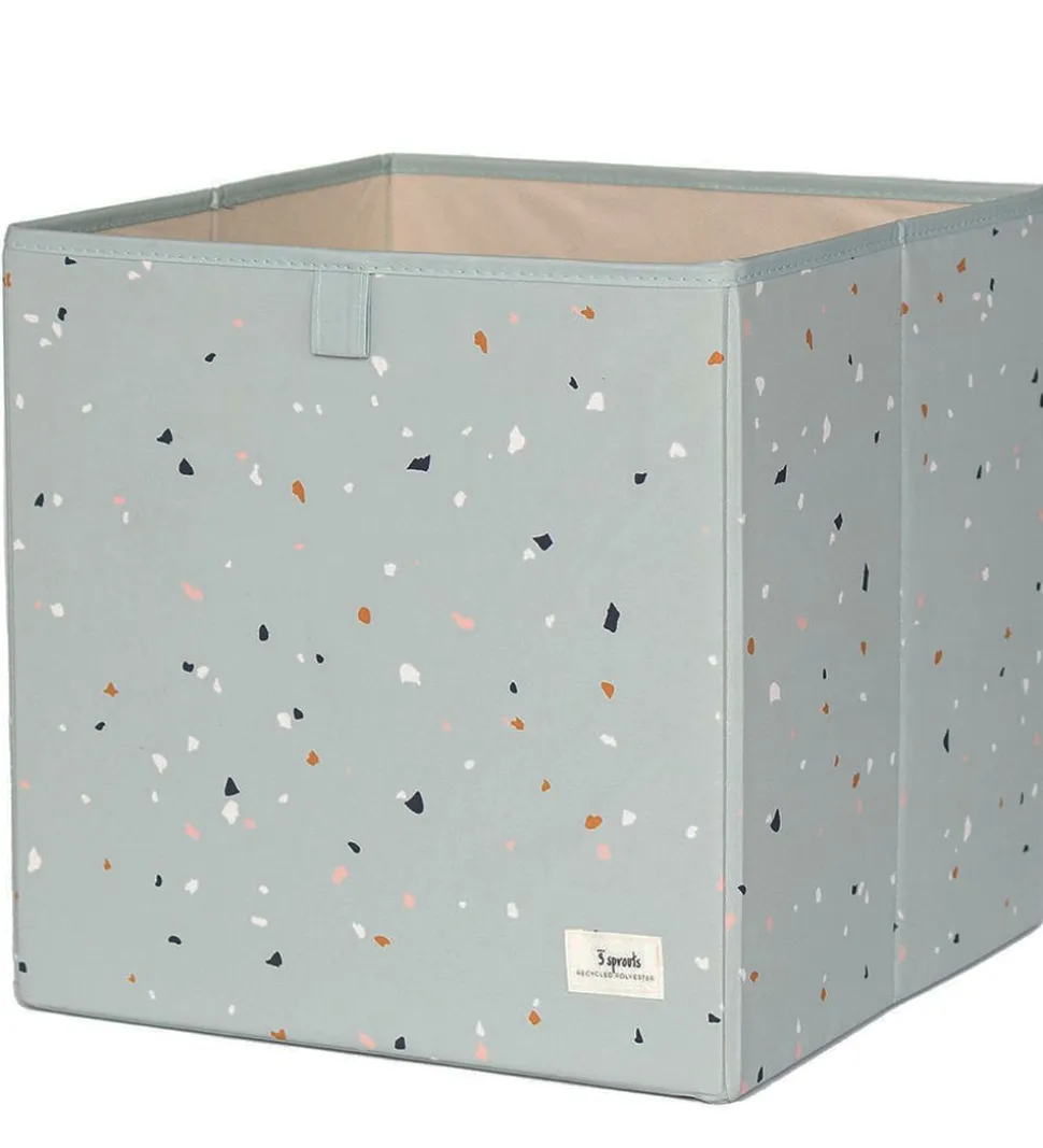 3 Sprouts Opbevaringskasse - 33x33x33 cm - Terrazzo/Grøn