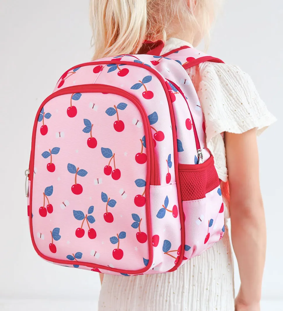 A Little Lovely Company Børnehavetaske m. Termolomme - Kirsebær