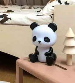 A Little Lovely Company Natlampe - Panda - 19 cm - Sort/Hvid