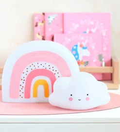 A Little Lovely Company Natlampe - 21 cm - Rainbow - Hvid/Rosa
