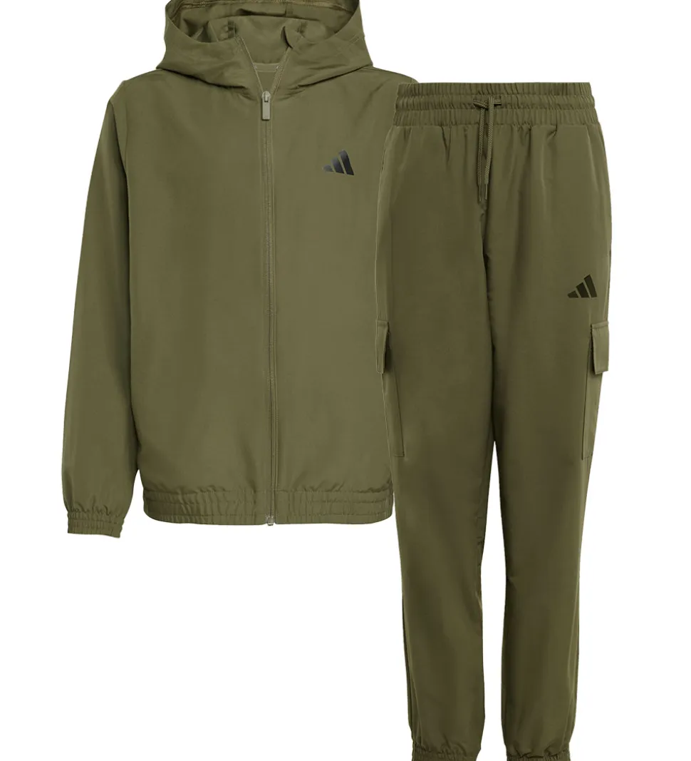 adidas Performance Træningssæt - Olive Strata/Hvid