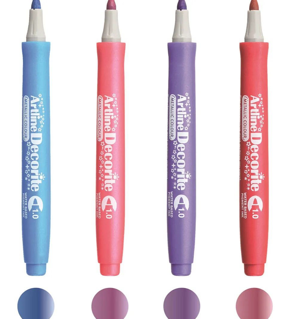 Artline Tuscher - Decorite Brush - 4 stk. - Contemporary Metalli