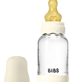 BIBS Boheme Sutteflaske - 120 ml - Glas/Naturgummi - Ivory