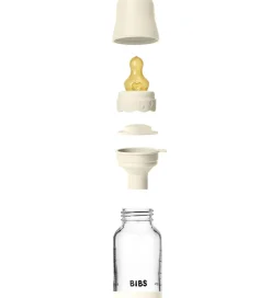 BIBS Boheme Sutteflaske - 120 ml - Glas/Naturgummi - Ivory