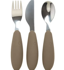 BIBS Børnebestik - 3-Pak - Dark Oak