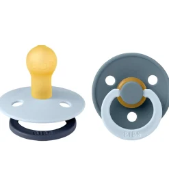 BIBS Colour Sutter - Str. 1 - 2-pak - Rund - Baby Blue Petrol