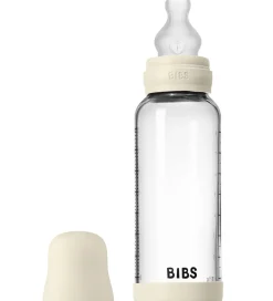 BIBS Sutteflaske - 240 ml - Glas/Silikone - Ivory