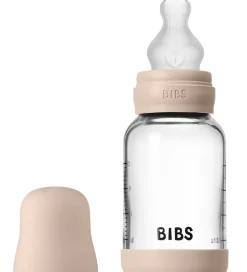 BIBS Sutteflaske - 120 ml - Glas/Silikone - Blush