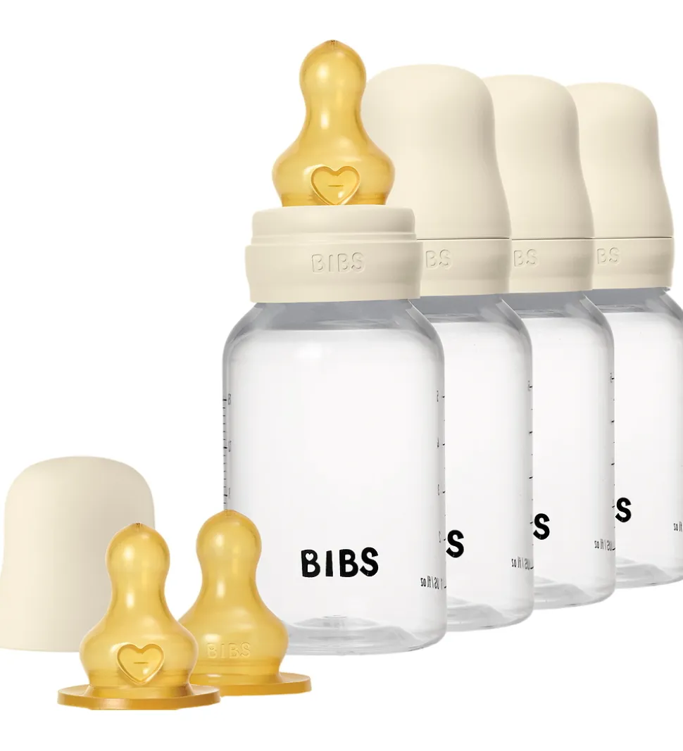 BIBS Sutteflasker - 4-pak - 150 ml - Naturgummi - Ivory