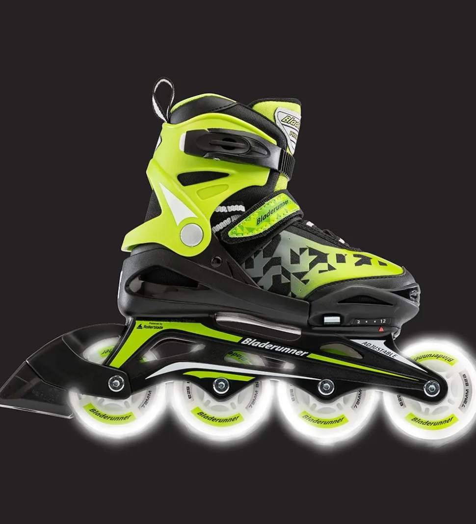 Bladerunner Rulleskøjter m. Lys - Phoenix Flash - Sort/Grøn