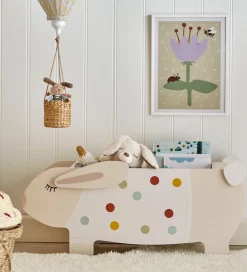 Bloomingville Bogkasse - 87 cm - Villja - Hvid m. Prikker