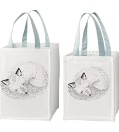 Bloomingville Opbevaringsposer - 2 stk - 30/40 cm - Hvid/Lyseblå