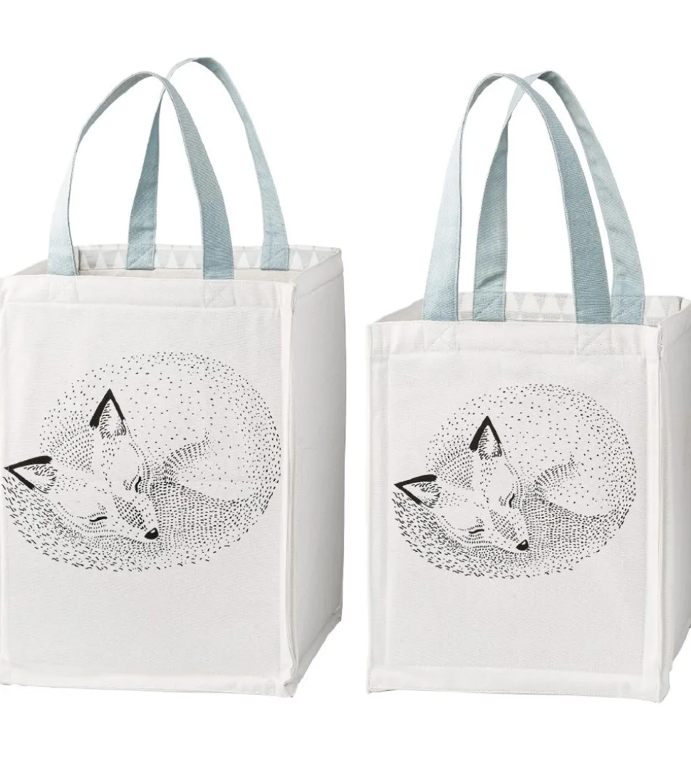 Bloomingville Opbevaringsposer - 2 stk - 30/40 cm - Hvid/Lyseblå