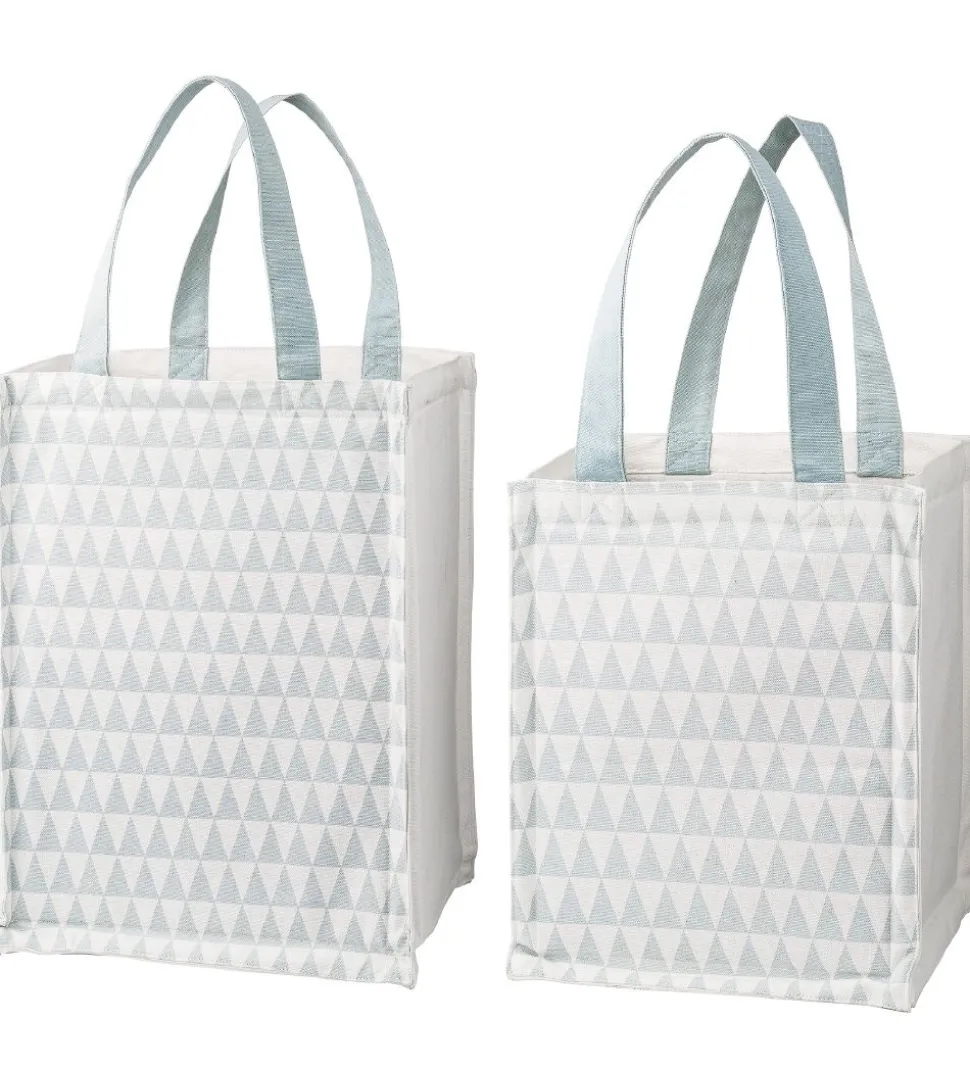 Bloomingville Opbevaringsposer - 2 stk - 30/40 cm - Hvid/Lyseblå