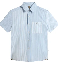 BOSS Skjorte - Hvid/Lyseblåstribet m. Navy