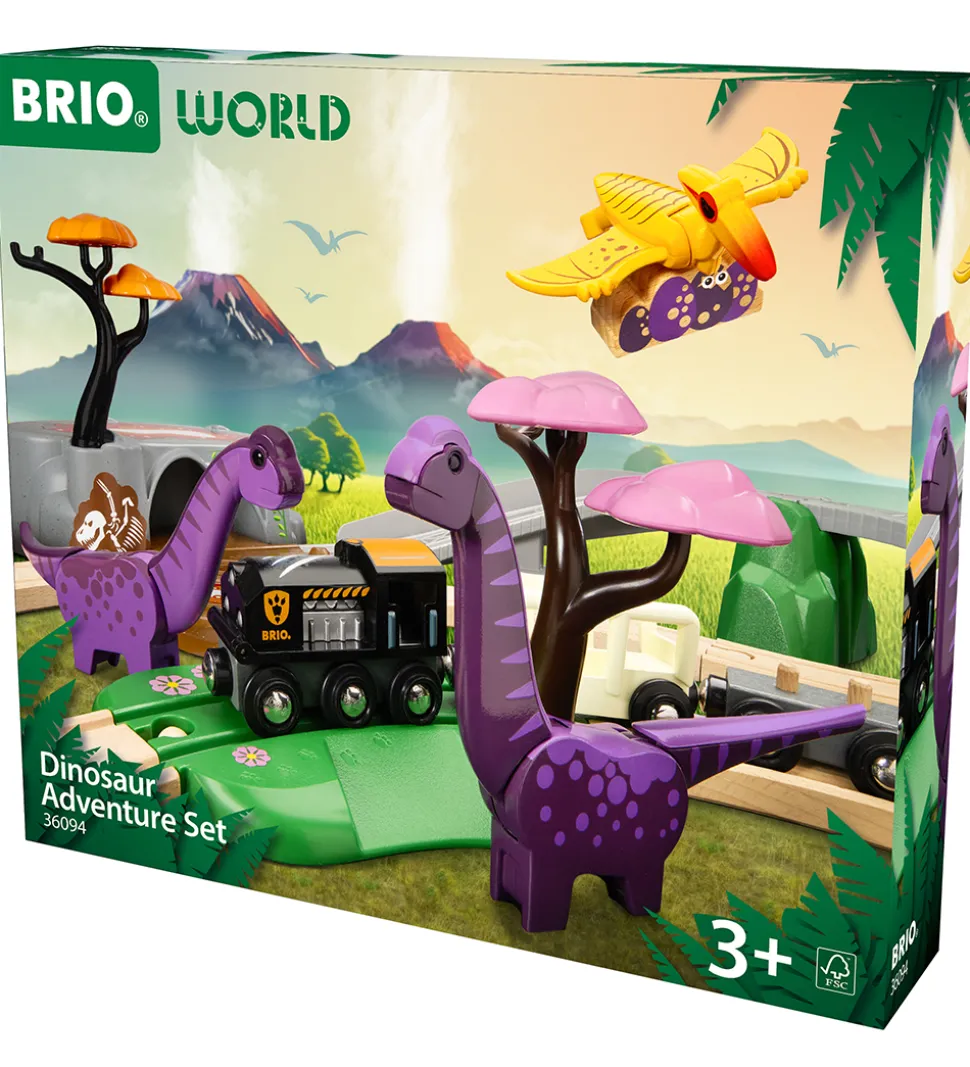 BRIO World Togbanesæt m. Dinosaurer - 21 dele - 36094