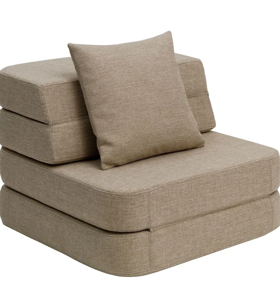 by KlipKlap Foldesofa - 3 Fold Single - 70 cm - Sand/Sand