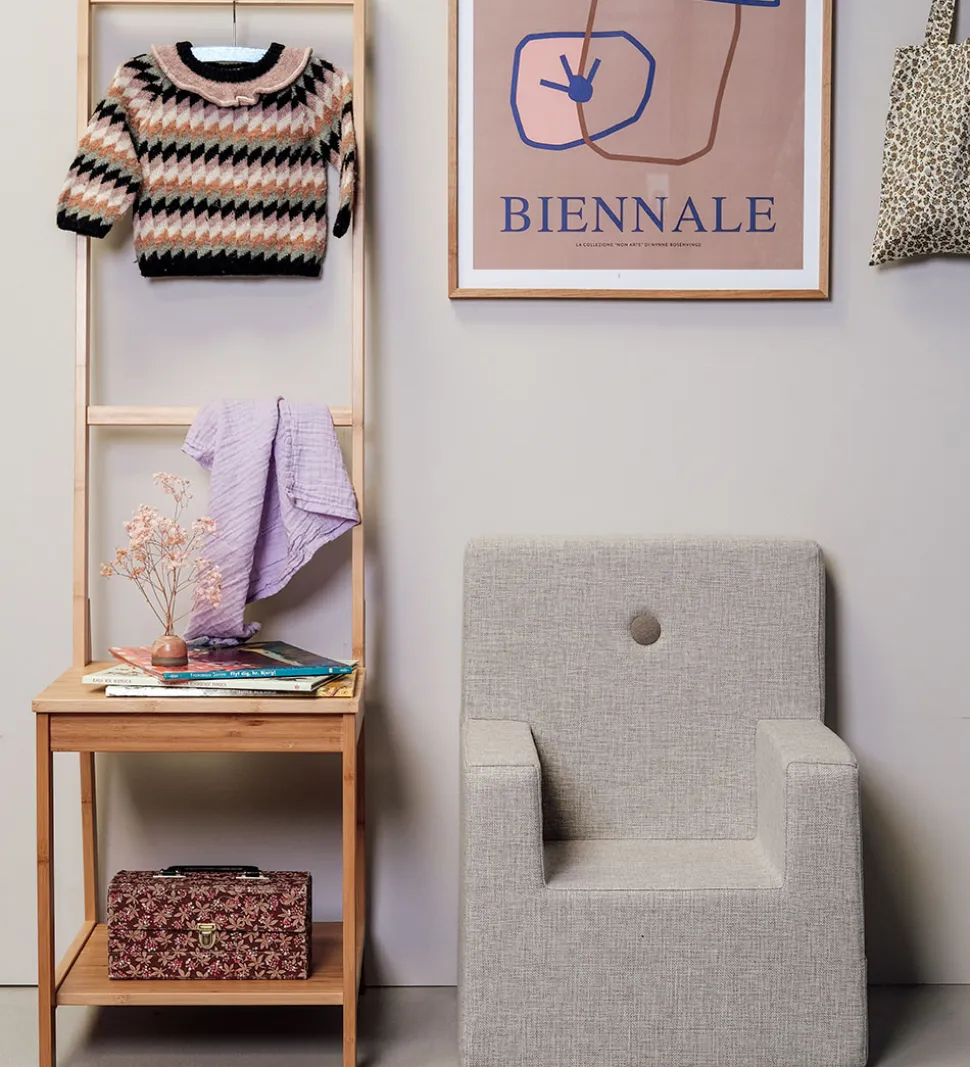 by KlipKlap Lænestol - Kids Chair XL - 63x49x42 cm - Beige w. Sa
