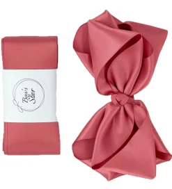 By Stær Dåbsbånd m. Sløjfe - Satin - Dusty Berry