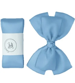 By Stær Dåbsbånd m. Sløjfe - Satin - Double Bow - Lyseblå