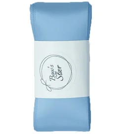 By Stær Dåbsbånd m. Sløjfe - Satin - Double Bow - Lyseblå