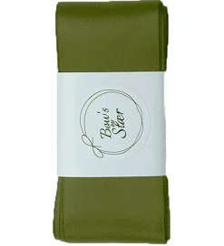 By Stær Dåbsbånd m. Sløjfe - Satin - Double Bow - Moss