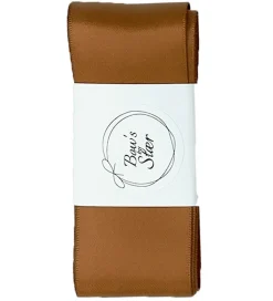 By Stær Dåbsbånd m. Sløjfe - Satin - Golden Brown