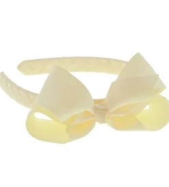 By Stær Hårbøjle - Klassisk Stor Sløjfe - Lys Gul