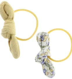 By Stær Hårelastikker m. Sløjfe - Leise - 2-pak - Gul Mix