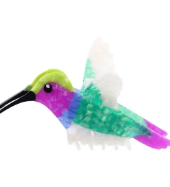 By Stær Hårklemme - Kolibri - 12x8 cm - Grøn/Lilla