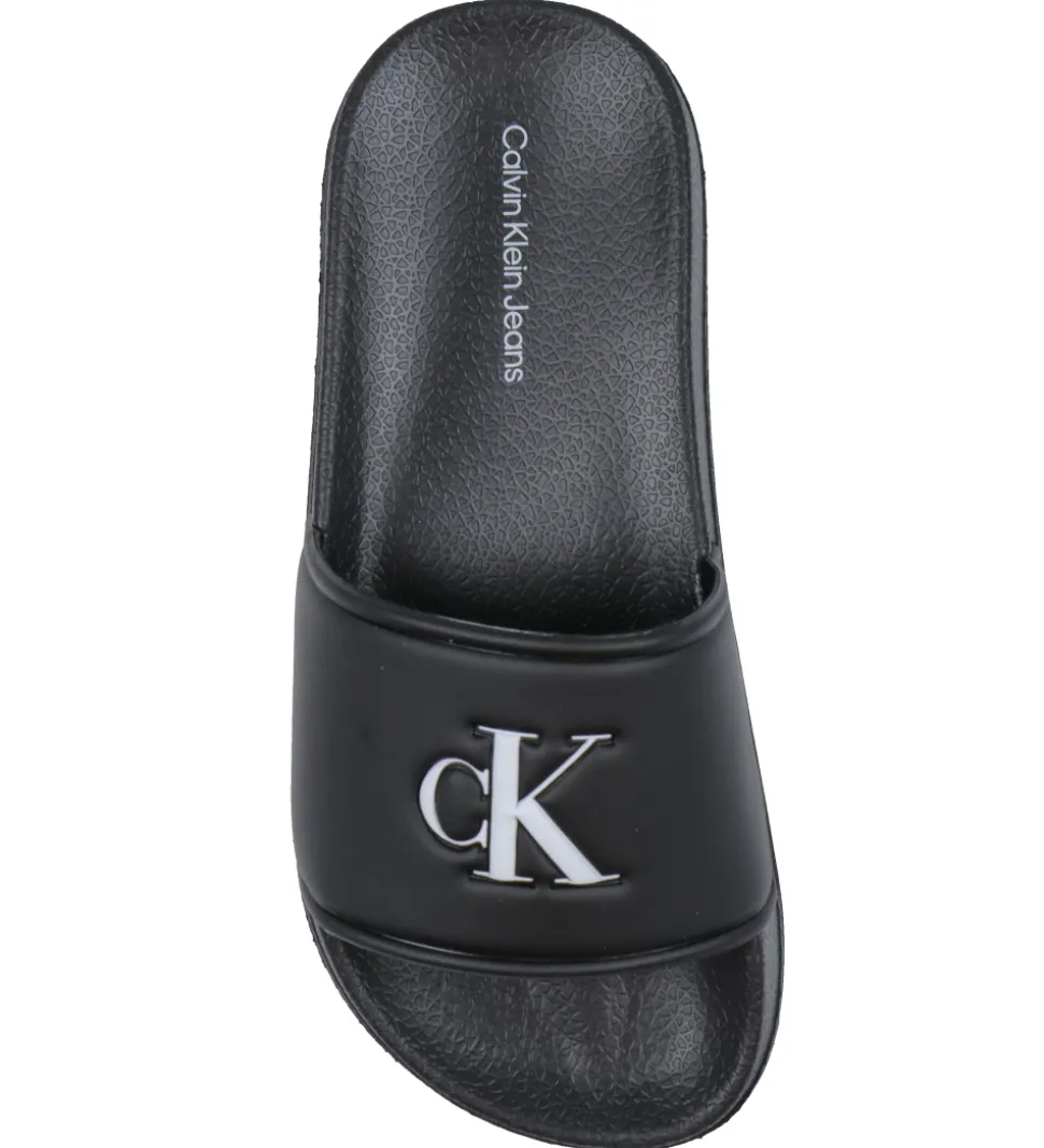 Calvin Klein Badesandaler - Logo Print Pool Slide - Sort