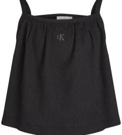Calvin Klein Top - Rib - Crinkle Strap - Ck Black