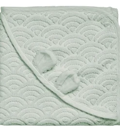 Cam Cam Babyhåndklæde - 80x80 cm - Dusty Green m. Ører