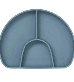 Cam Cam Tallerken - Silikone - 3 Rum - Rainbow - Midnight Blue