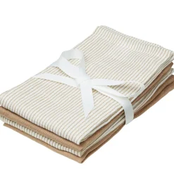 Cam Cam Vaskeklude - 4-pak - Classic Stripes Camel/Camel