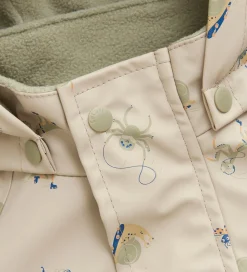 CeLaVi Regntøj m. Seler/Fleece - Recycle PU - White Pepper m. Pr