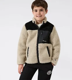 Champion Fleecejakke - Neutral Chino Beige m. Sort