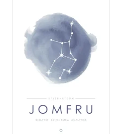 Citatplakat Plakat - A3 - Stjernebillede - Jomfru - Blå