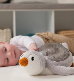 Cloud-B Natlampe m. Lyd - Tranquil Penquin - 30 cm - Grå