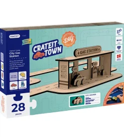 Crateit Kreasæt - Crateit Town - Træ - Tankstation - 28 Dele