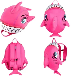 Crazy Safety Børnehavetaske - Shark - Pink