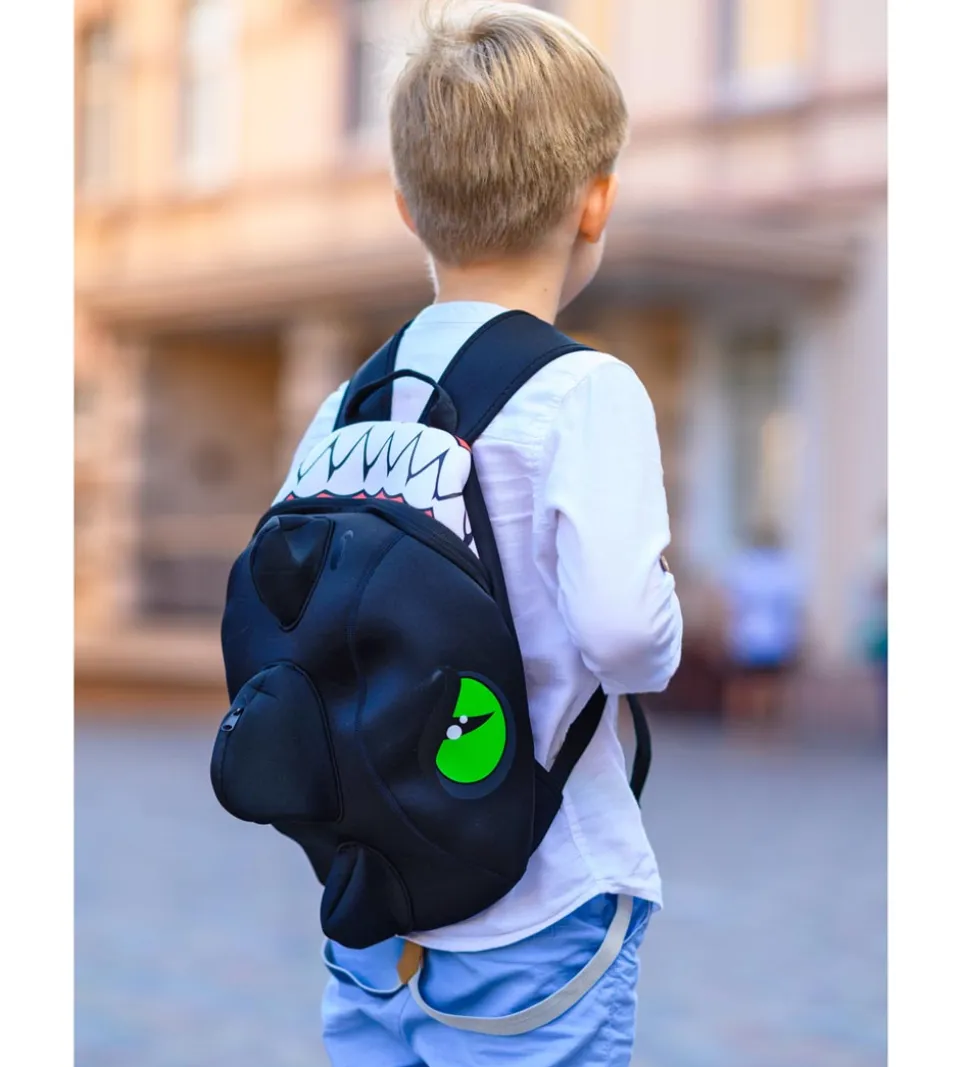 Crazy Safety Børnehavetaske - Dragon - Sort