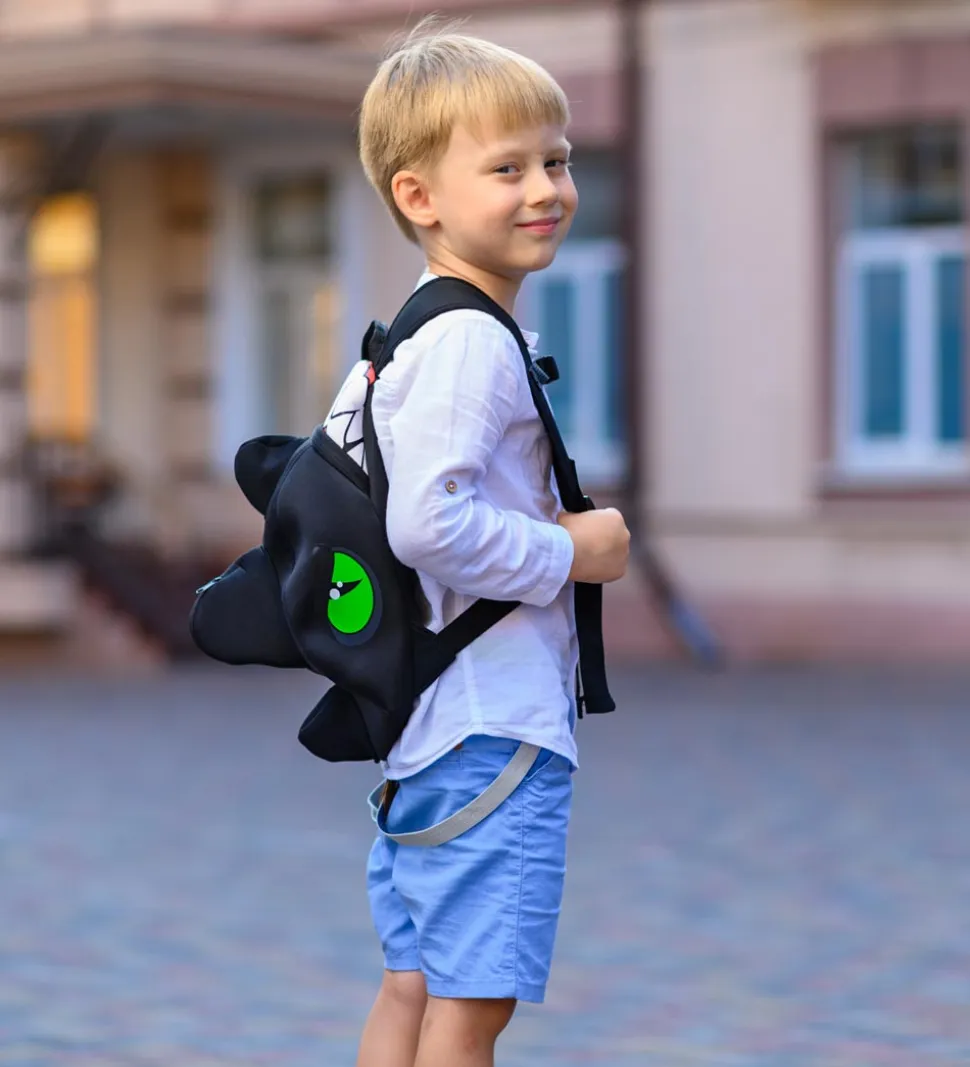 Crazy Safety Børnehavetaske - Dragon - Sort