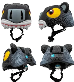 Crazy Safety Cykelhjelm m. Lys - Panther - Sort