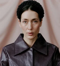 DAY ET Hårbøjle - Pearly Velvet Hair Band - Sort