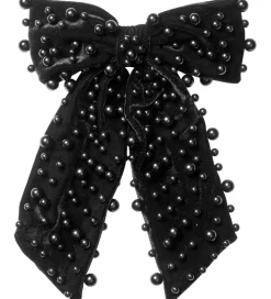 DAY ET Hårspænde - Pearly Velvet Bow - Sort