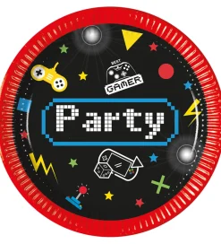 Decorata Party Paptallerkner - 8-pak - 23 cm - Gaming Party