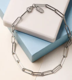 Design Letters Armbånd - Chunky Square - Large - Sølv